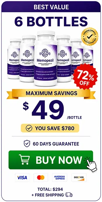 Memopezil 6-bottle supply pack — best value